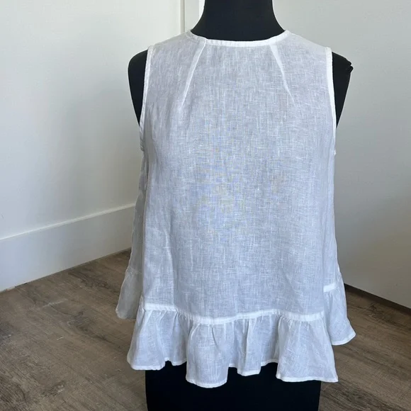 NWT Vineyard Vines Linen Ruffle Tank Blouse S - Picture 11 of 13